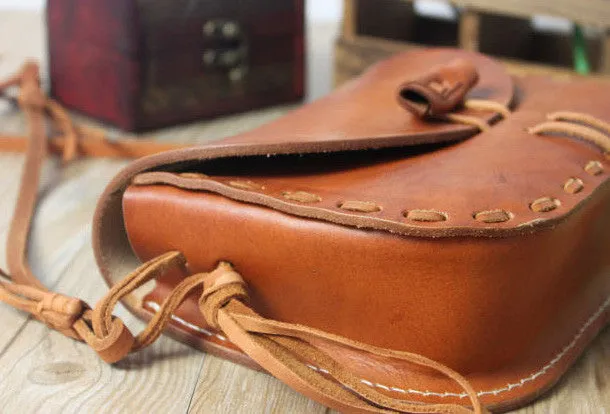 Handmade shoulder bag leather Satchel School crossbody Shoulder Bag for women