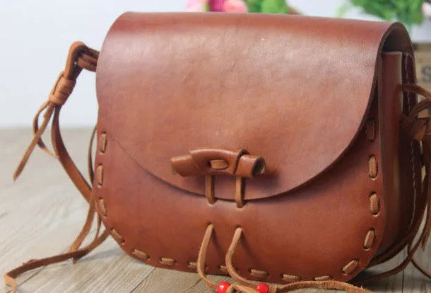 Handmade shoulder bag leather Satchel School crossbody Shoulder Bag for women