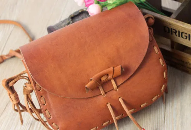 Handmade shoulder bag leather Satchel School crossbody Shoulder Bag for women