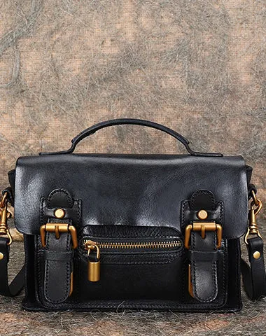 Handmade Small Leather Womens Satchel Shoulder Bags Green Handbag Crossbody Purse for Ladies