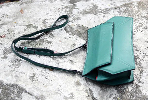 Handmade small phone clutch purse leather crossbody bag shoulder bag women