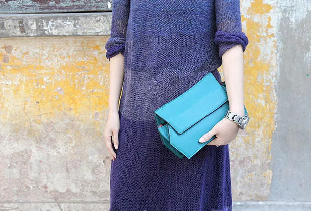 Handmade small phone clutch purse leather crossbody bag shoulder bag women