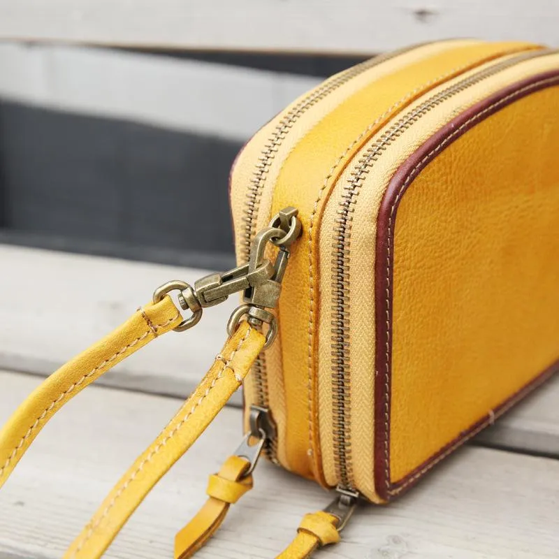 Handmade Women's Green Leather Shoulder Clutch Purse Handbag Crossbody Bag Clutch Purse