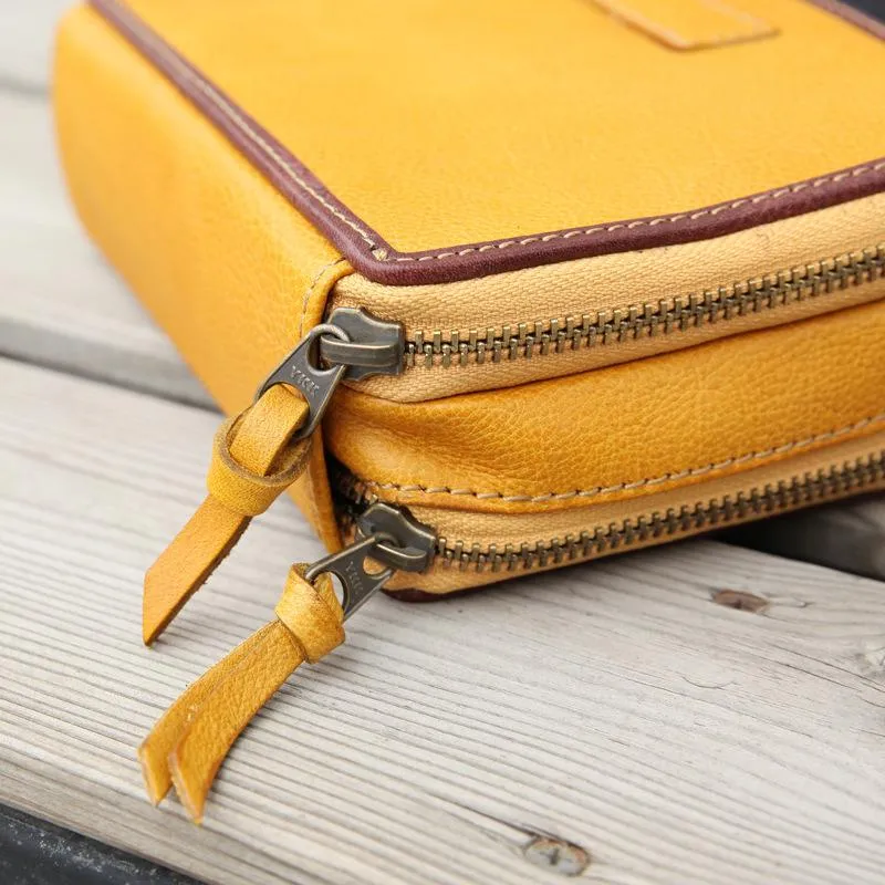 Handmade Women's Green Leather Shoulder Clutch Purse Handbag Crossbody Bag Clutch Purse