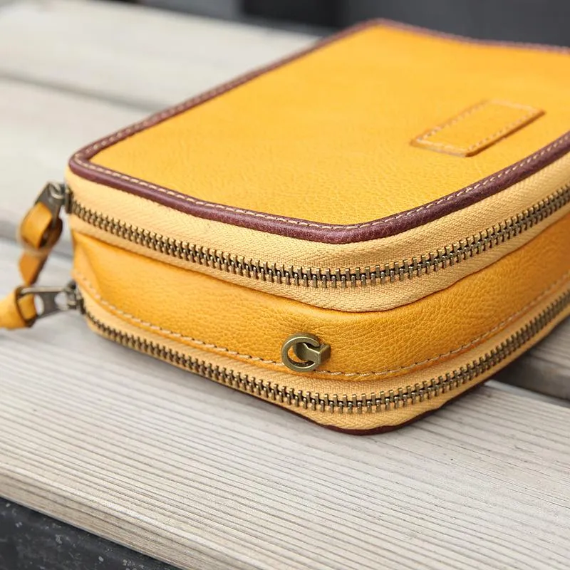 Handmade Women's Green Leather Shoulder Clutch Purse Handbag Crossbody Bag Clutch Purse