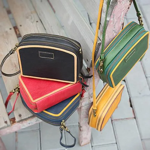 Handmade Women's Green Leather Shoulder Clutch Purse Handbag Crossbody Bag Clutch Purse