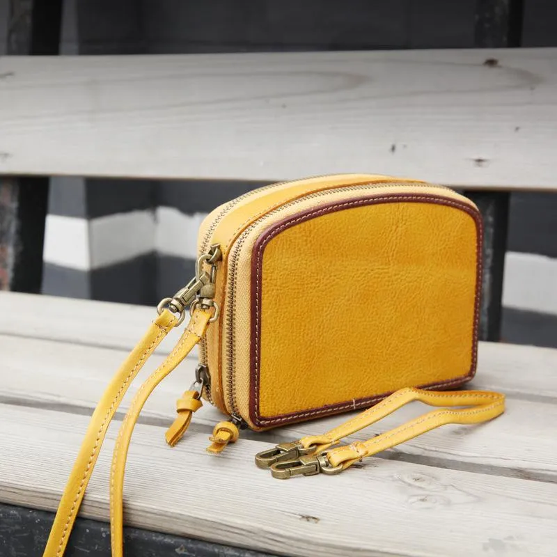 Handmade Women's Green Leather Shoulder Clutch Purse Handbag Crossbody Bag Clutch Purse