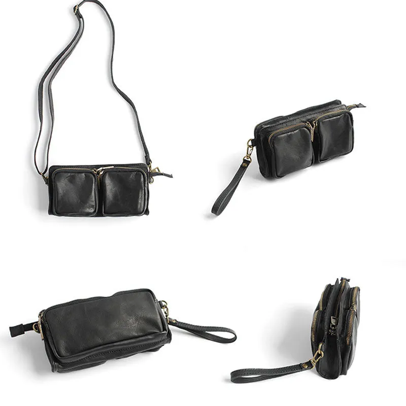 Handmade WOMENs LEATHER Wristlet Purse Mini Shoulder Bag Purse FOR WOMEN