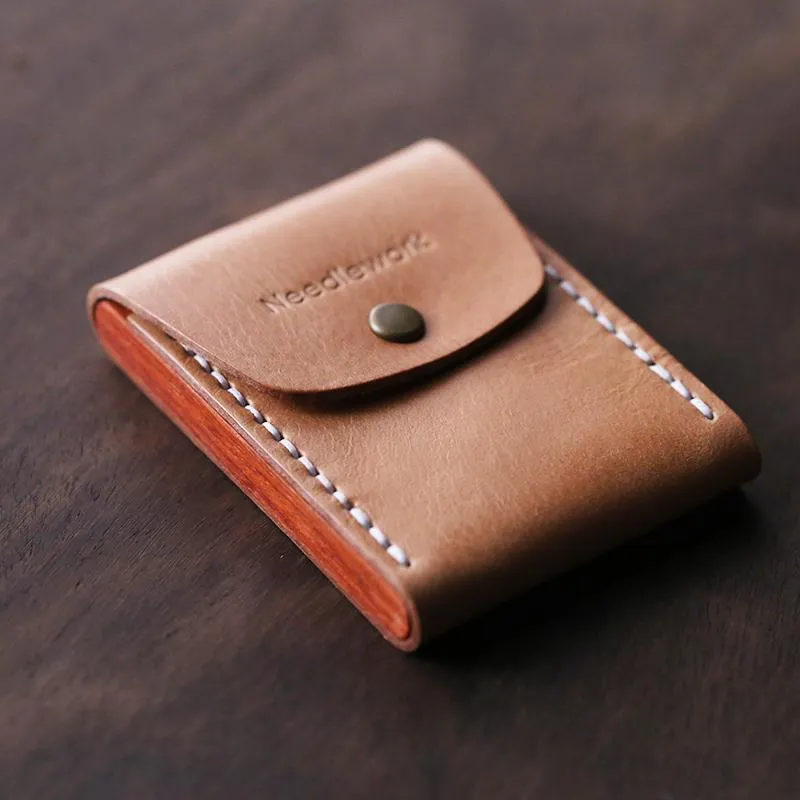 Handmade Wooden Leather Mens 7pcs Cigarette Case Cool Custom Cigarette Holder for Men