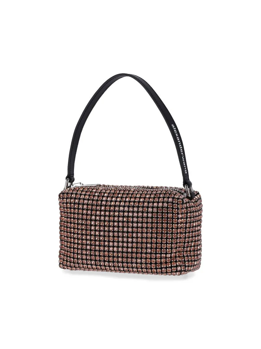 Heiress" Metallic Chain Knit Shoulder Bag