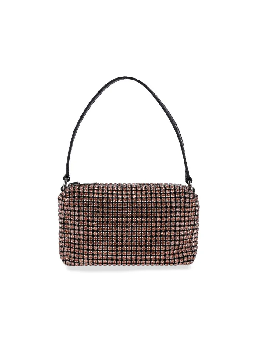 Heiress" Metallic Chain Knit Shoulder Bag