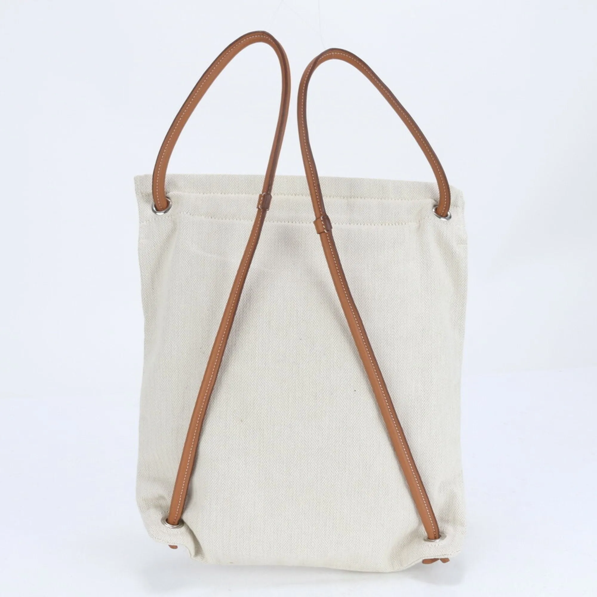 Hermes  Leather Canvas Backpack Shoulder Bag (Pre-Owned)