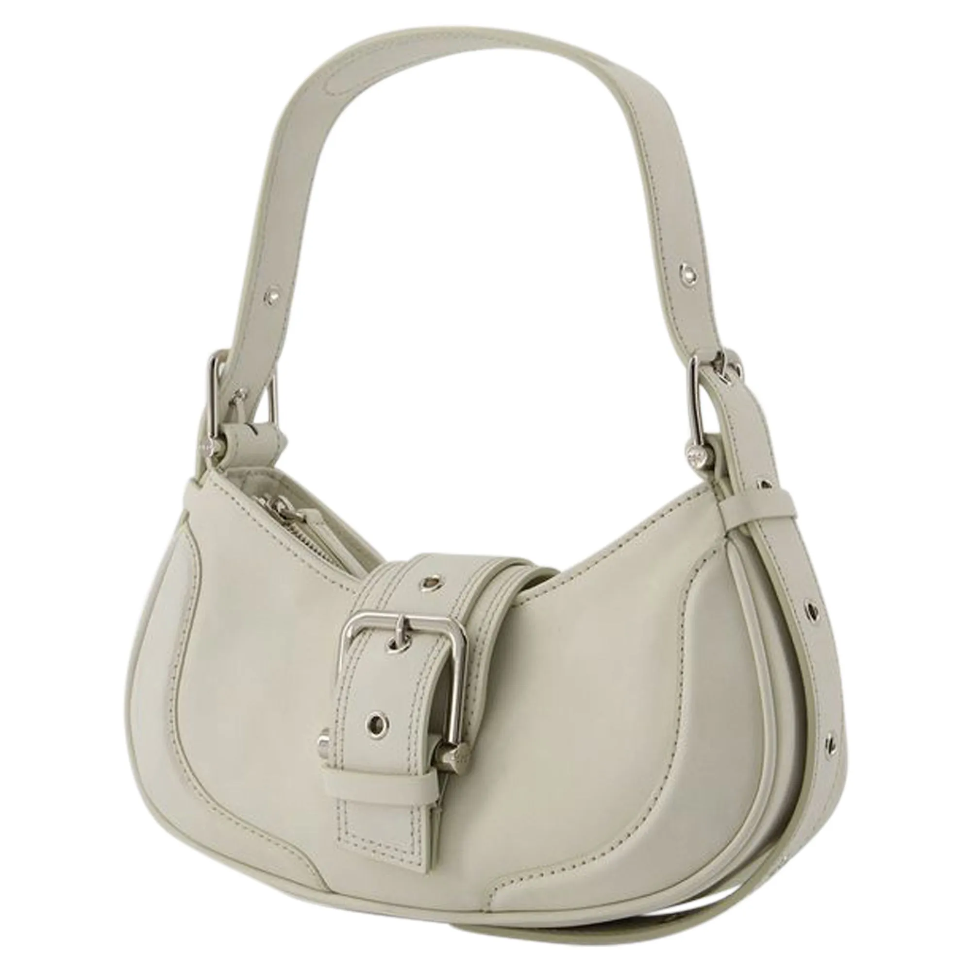 Hobo Brocle Shoulder Bag - Osoi - Leather - Cream