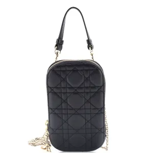 Lady Dior Phone Holder on Chain Cannage Quilt Lambskin