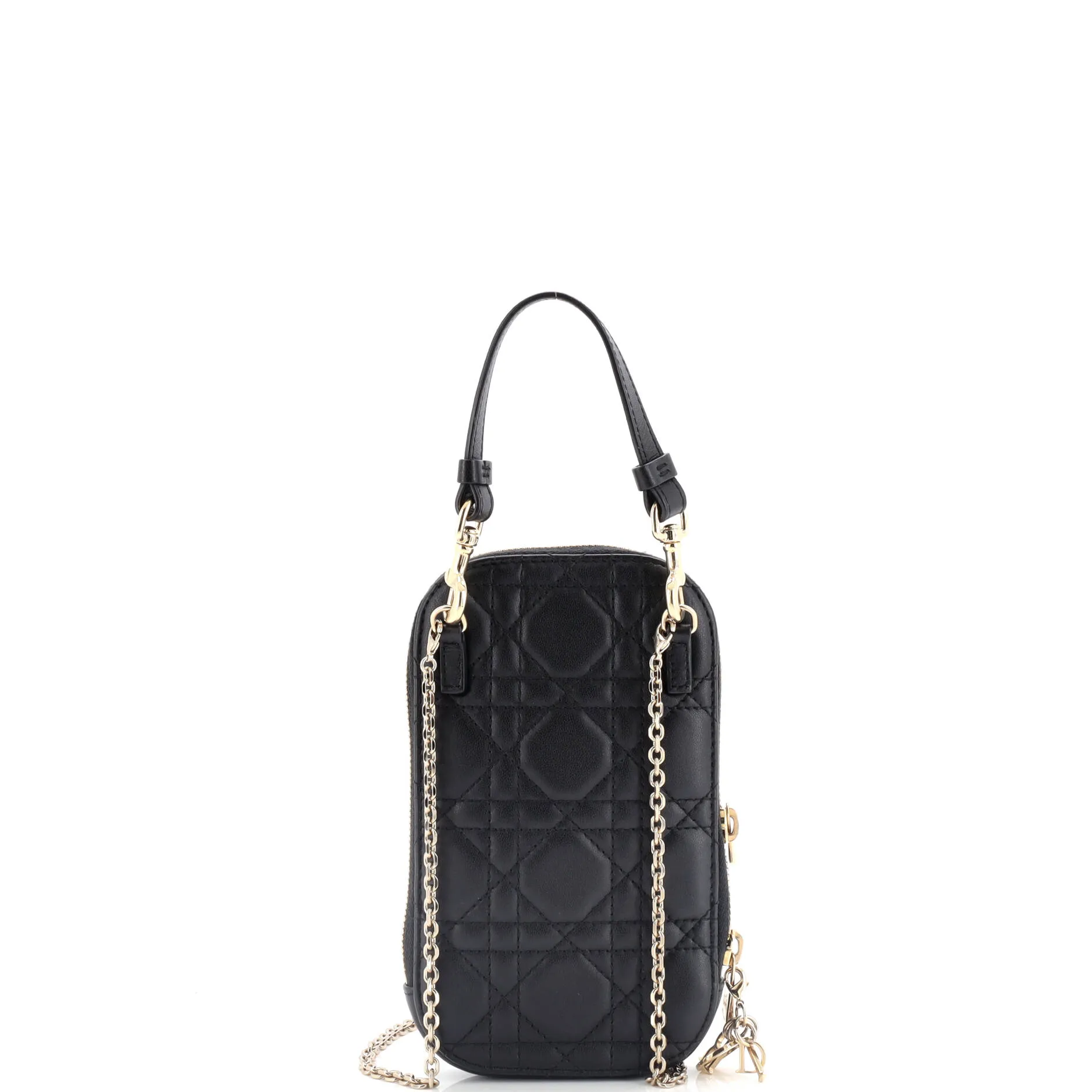 Lady Dior Phone Holder on Chain Cannage Quilt Lambskin