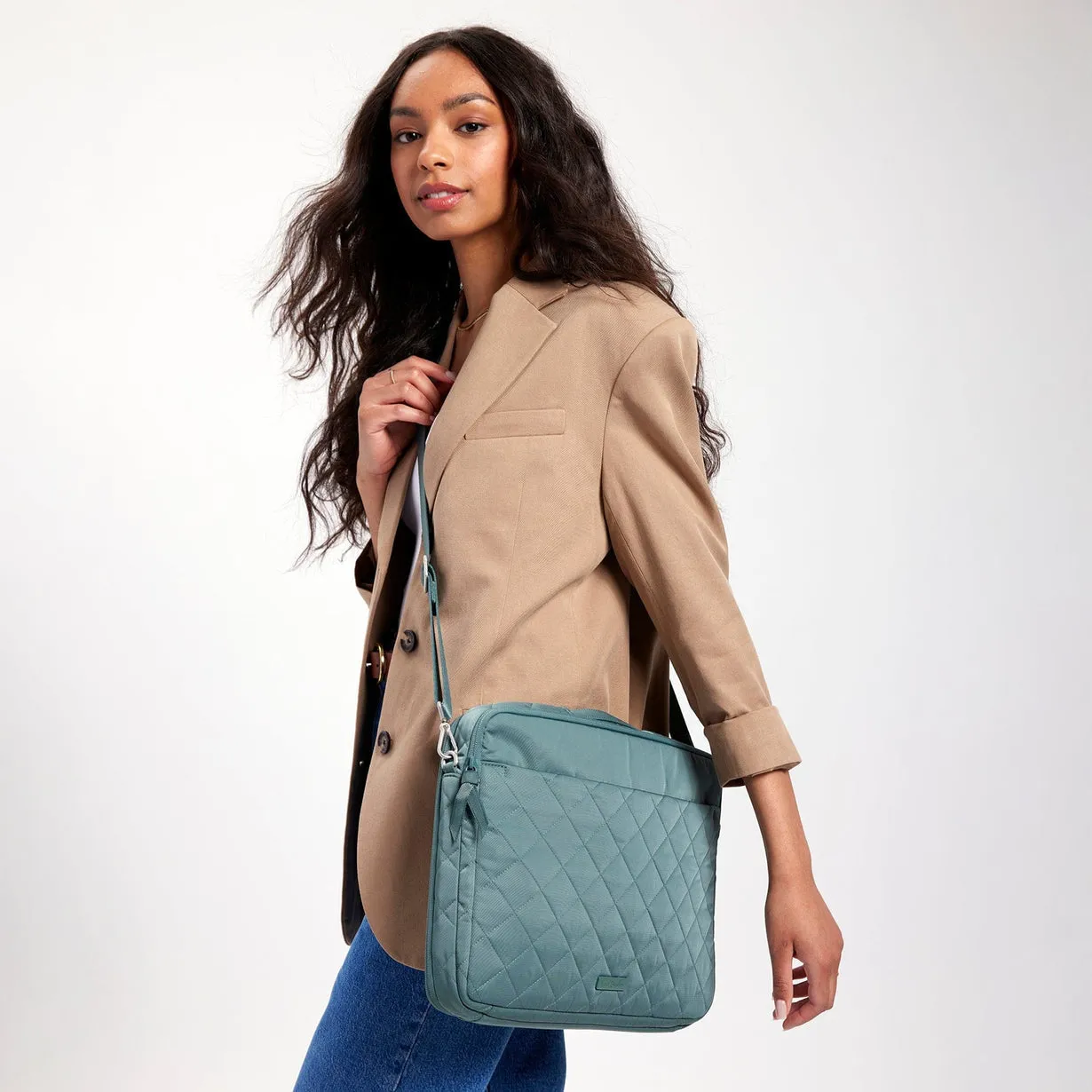 Laptop Crossbody Workstation - Olive Leaf