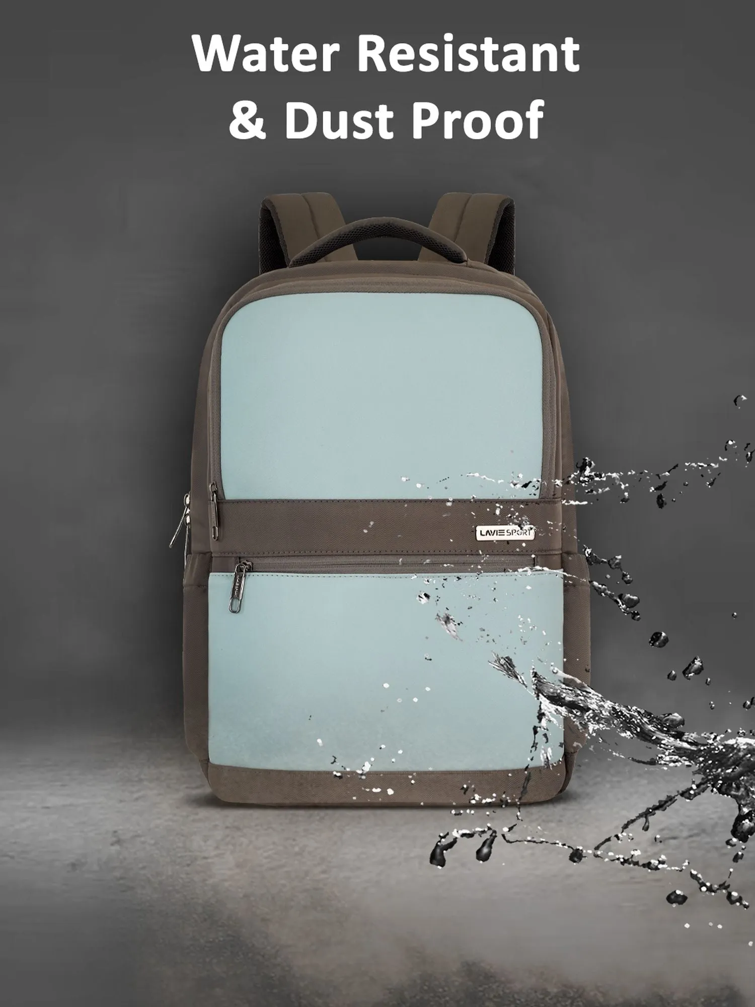 Lavie Sport Armour 24L Laptop Backpack with Trolley sleeve For Men & Women Black/Choco