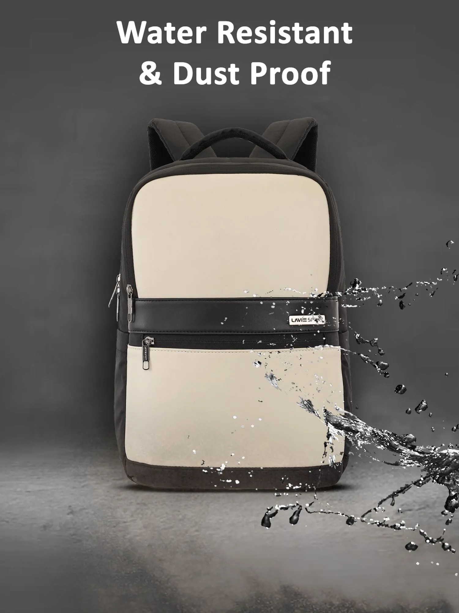 Lavie Sport Armour 24L Laptop Backpack with Trolley sleeve For Men & Women Black/Choco