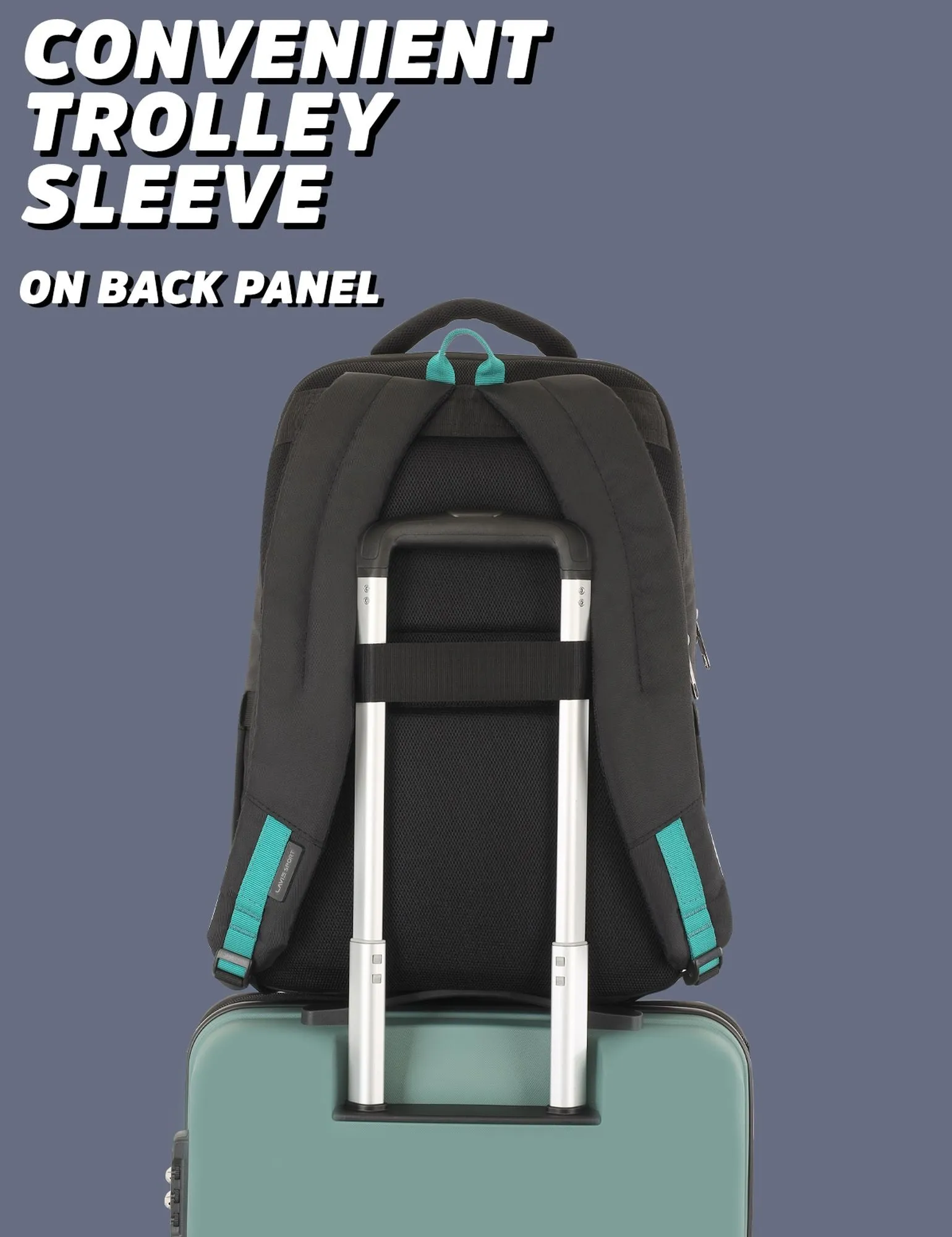 Lavie Sport Armour 24L Laptop Backpack with Trolley sleeve For Men & Women Black/Choco