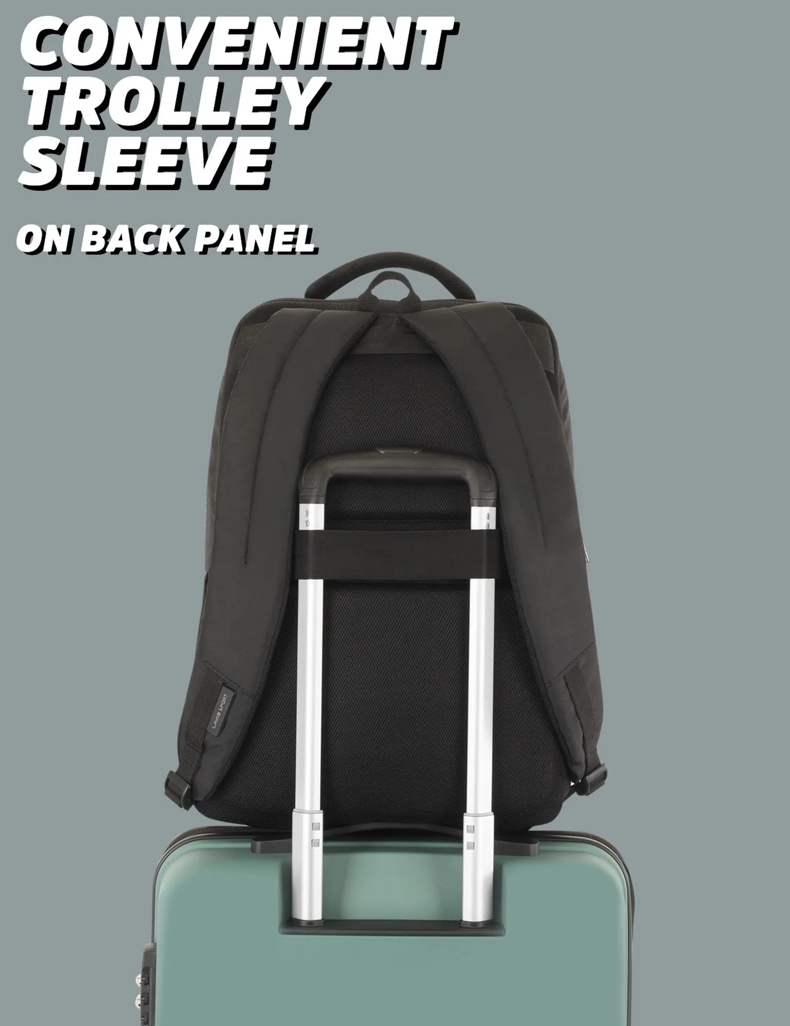 Lavie Sport Armour 24L Laptop Backpack with Trolley sleeve For Men & Women Black/Choco