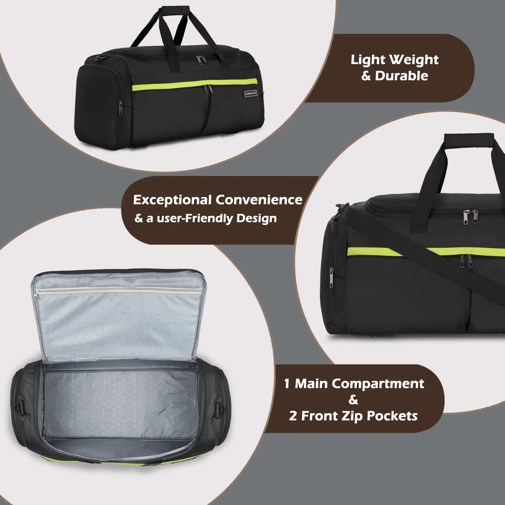 Lavie Sport Epitome 55 cms Medium Duffle Bag For | Airbag| Duffle
