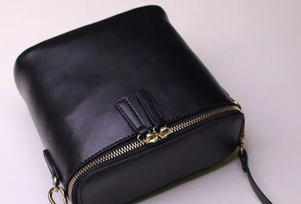 Leather bucket bag shoulder bag Green Red White black for women leather crossbody bag