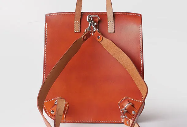Leather Womens Cute Small Backpack Handmade School Backpack for Women