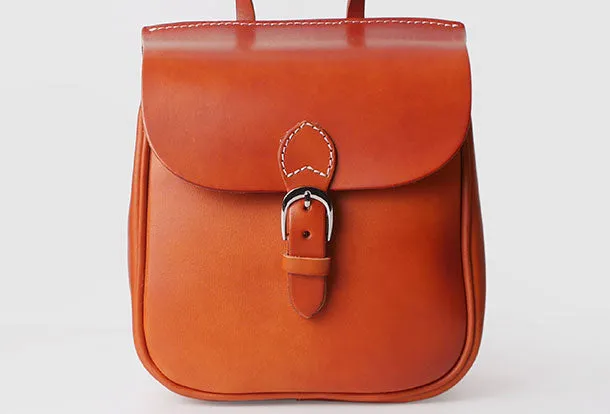 Leather Womens Cute Small Backpack Handmade School Backpack for Women