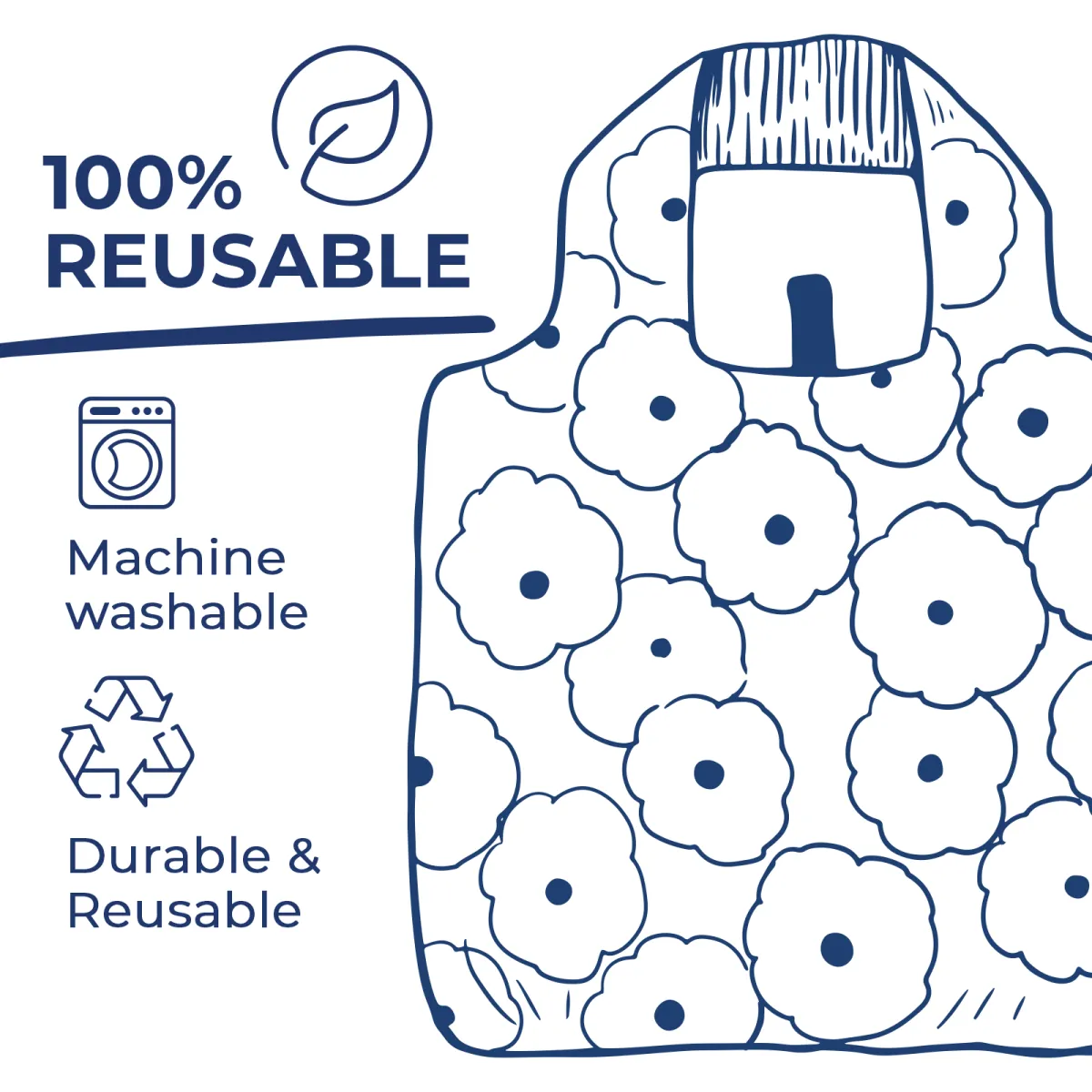 Lemon Slices Blu Bag Reusable Shopping Bag - Machine Washable