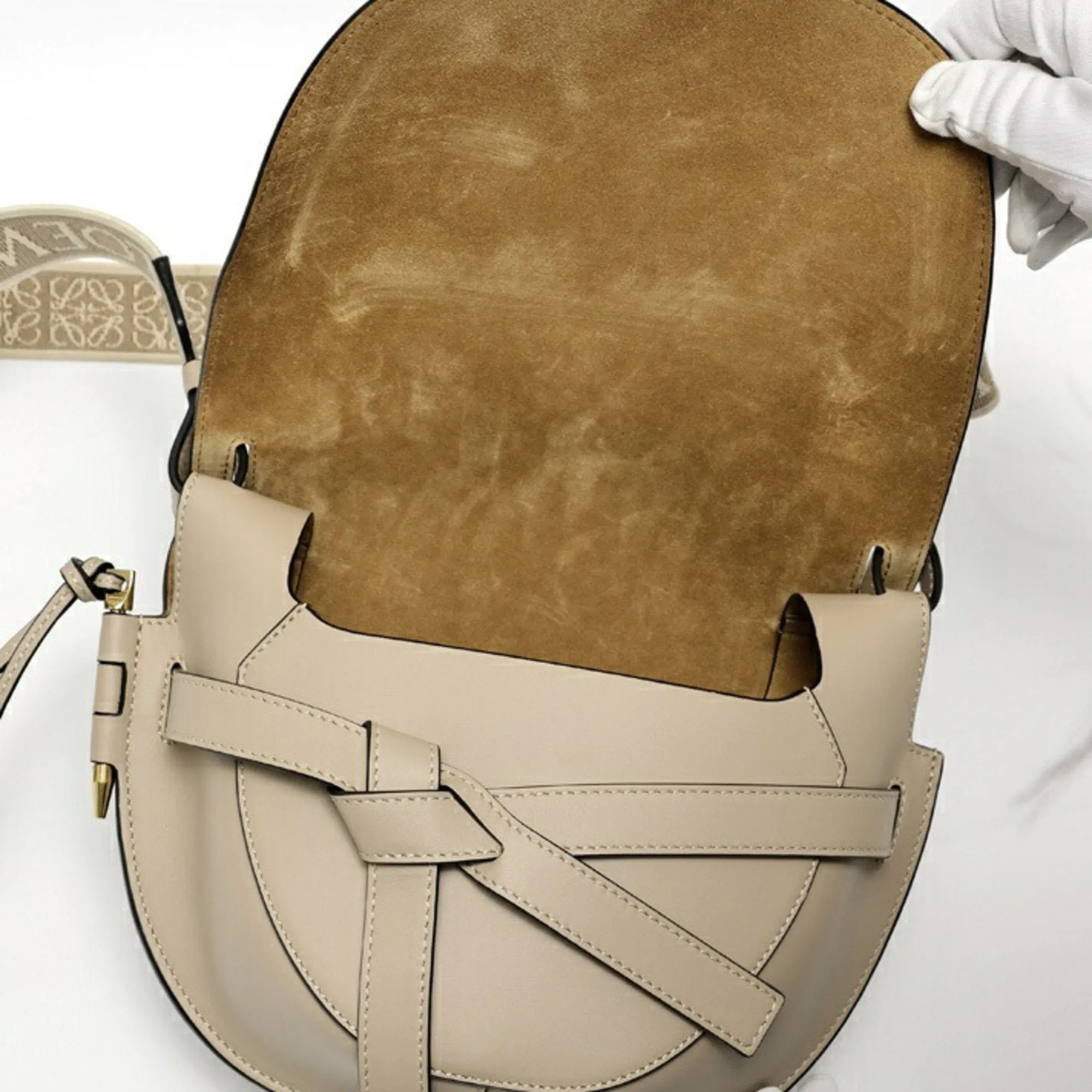 Loewe Jacquard Leather Shoulder Bag (Pre-Owned)