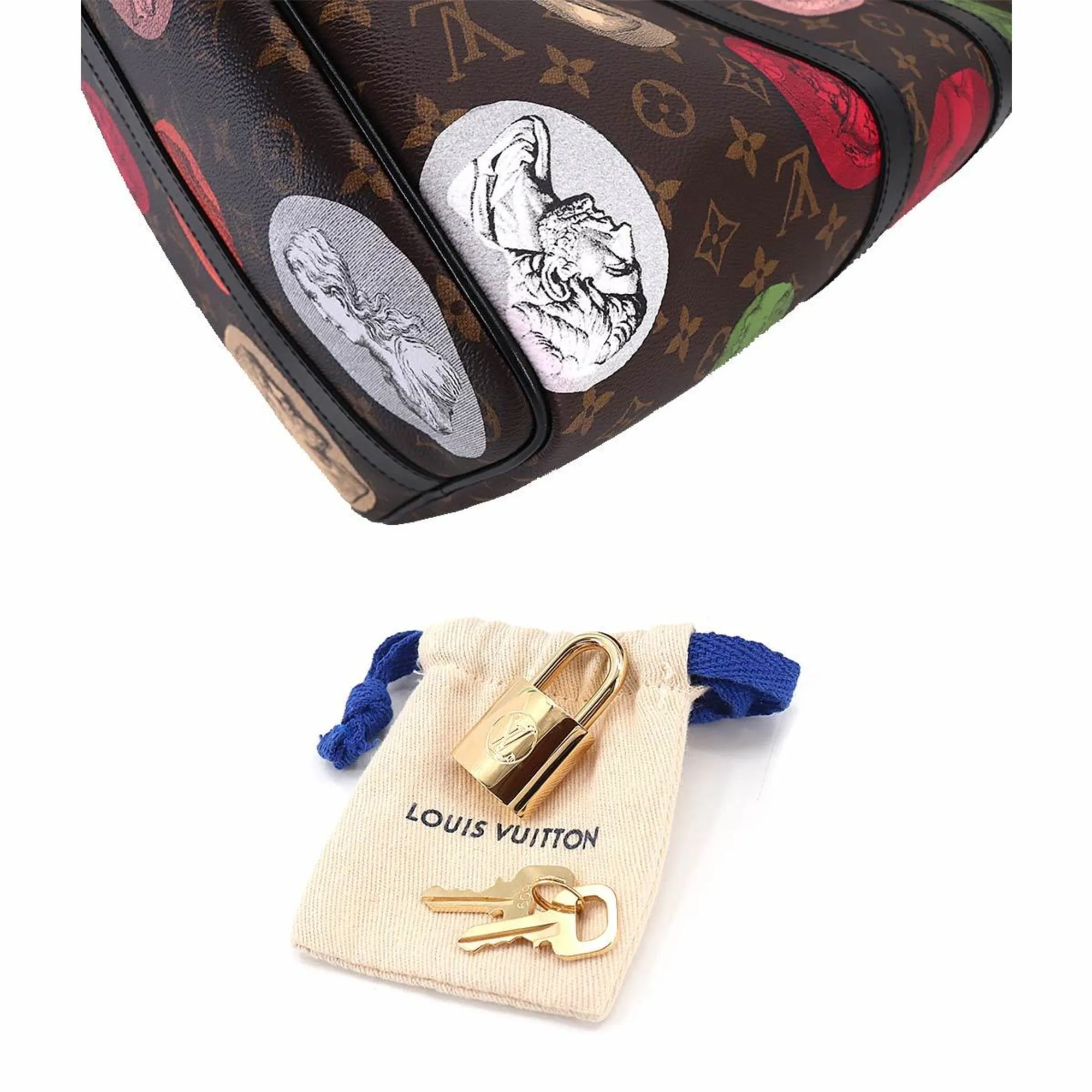 LOUIS VUITTON Fornasetti Monogram Cameo Keepall Bandouliere 45 Boston Shoulder Bag M59261 RFID