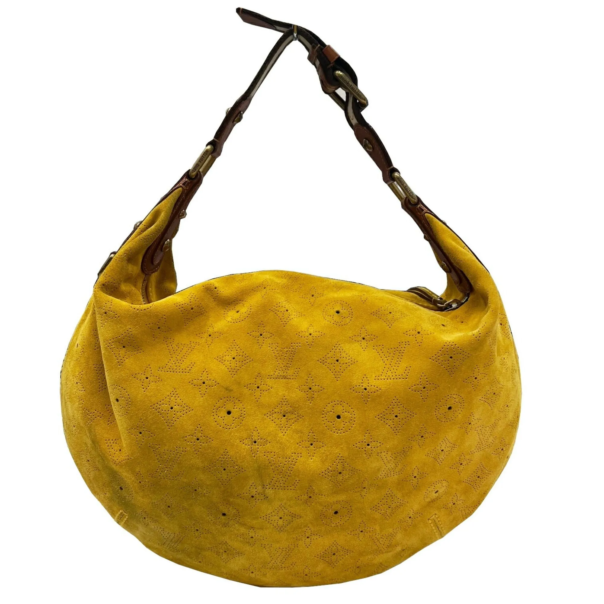 LOUIS VUITTON Onata GM Monogram Suede Shoulder Bag M95118 MB1025 Vuitton Yellow Ladies