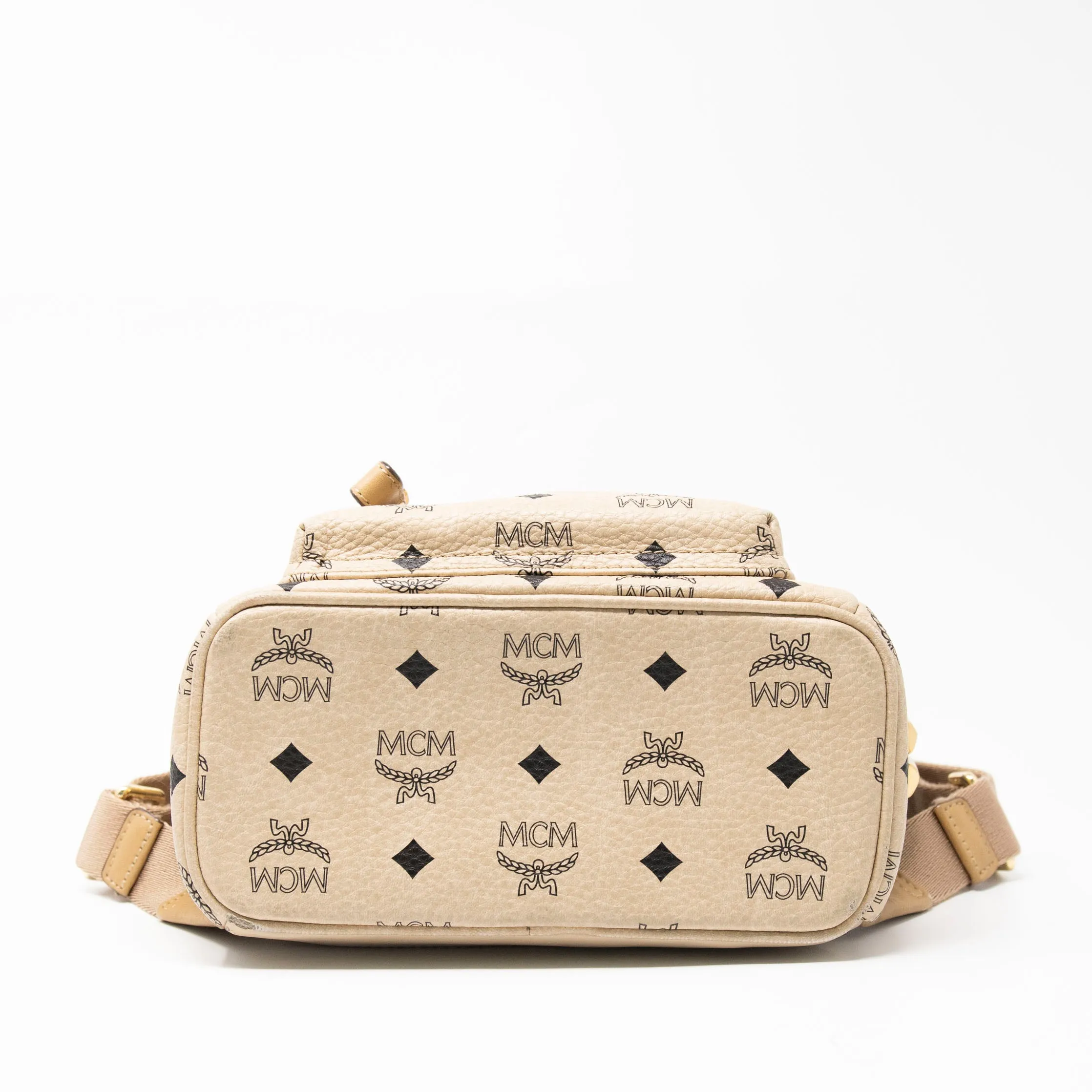 MCM Beige Mini Stark Backpack