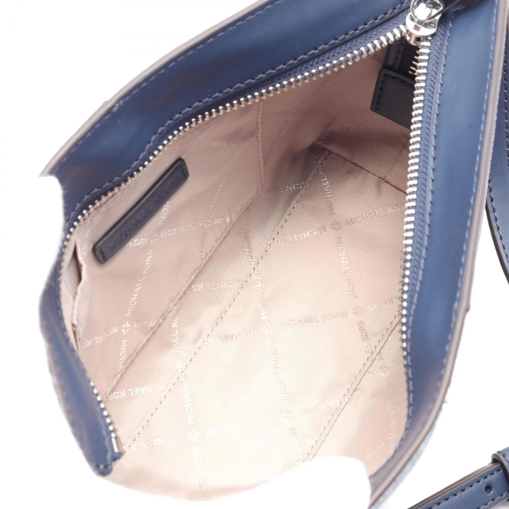 Michael Kors Jet Set Travel blue Navy Coated Canvas Leather Shoulder Bag Weekend Bag