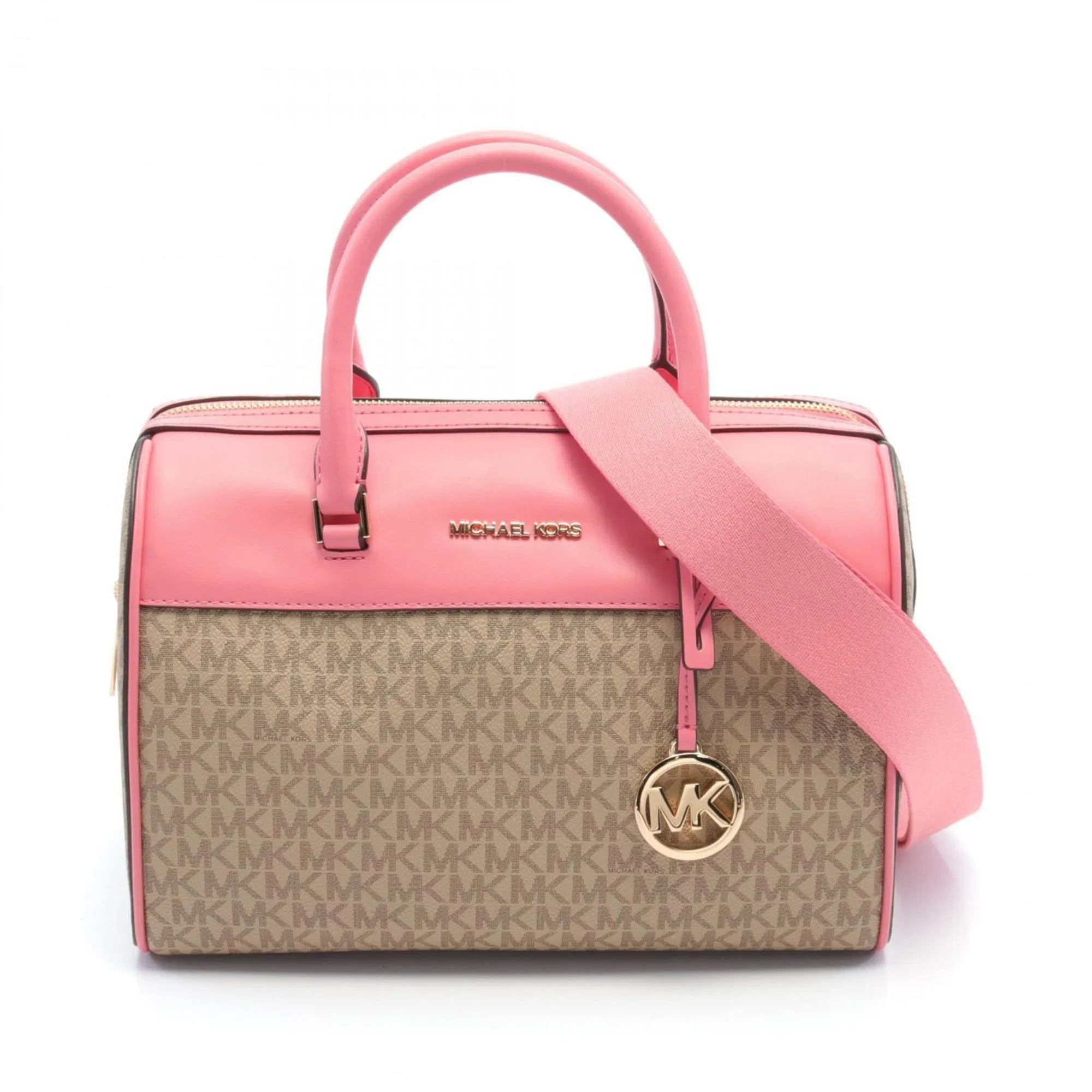 Michael Kors  pink Coated Canvas Leather Handbag (Pre-Owned)