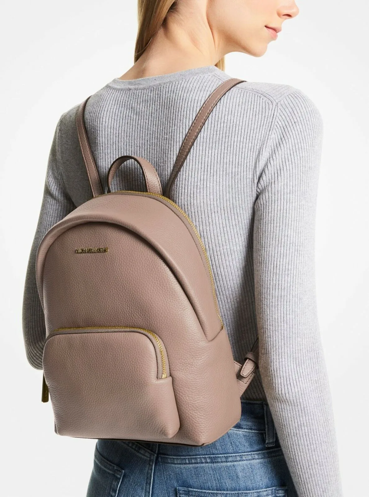 Michael Kors Women's Erin Pebbled Leather Zip Backpack