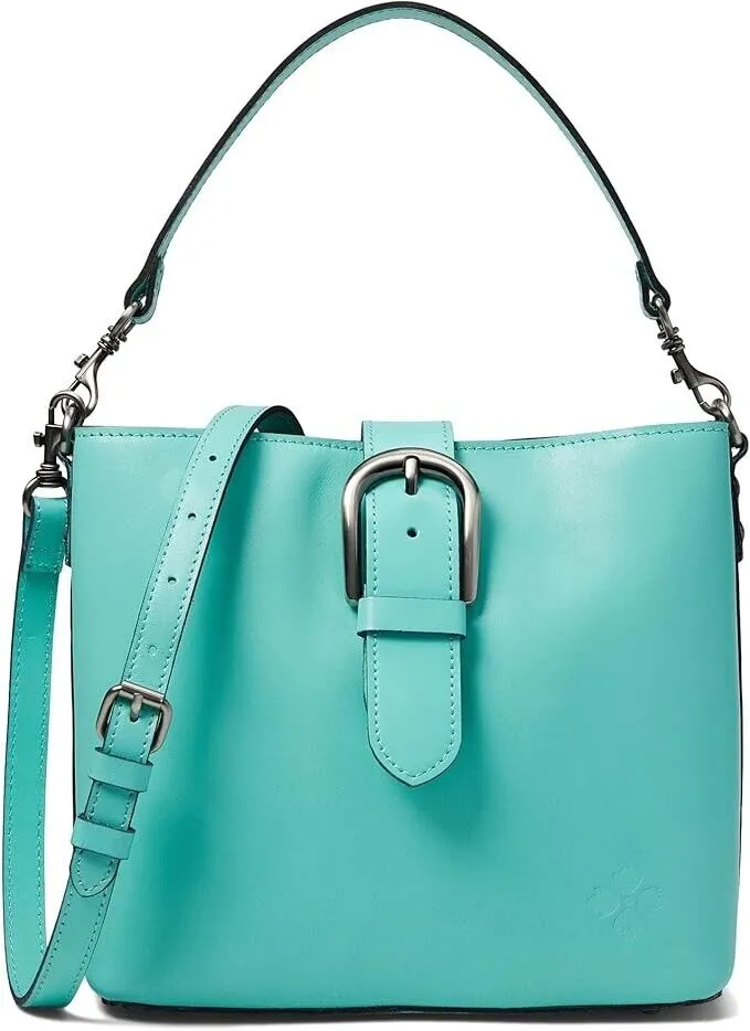 Patricia Nash Irving Bucket Bag Womens Mint Green Leather Crossbody Strap JDM456