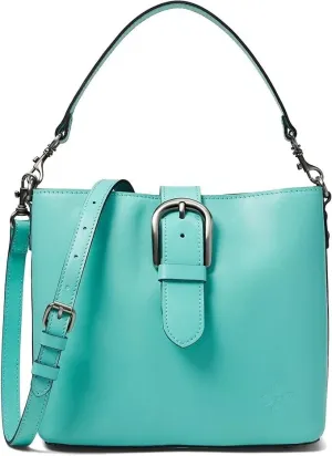 Patricia Nash Irving Bucket Bag Womens Mint Green Leather Crossbody Strap JDM456