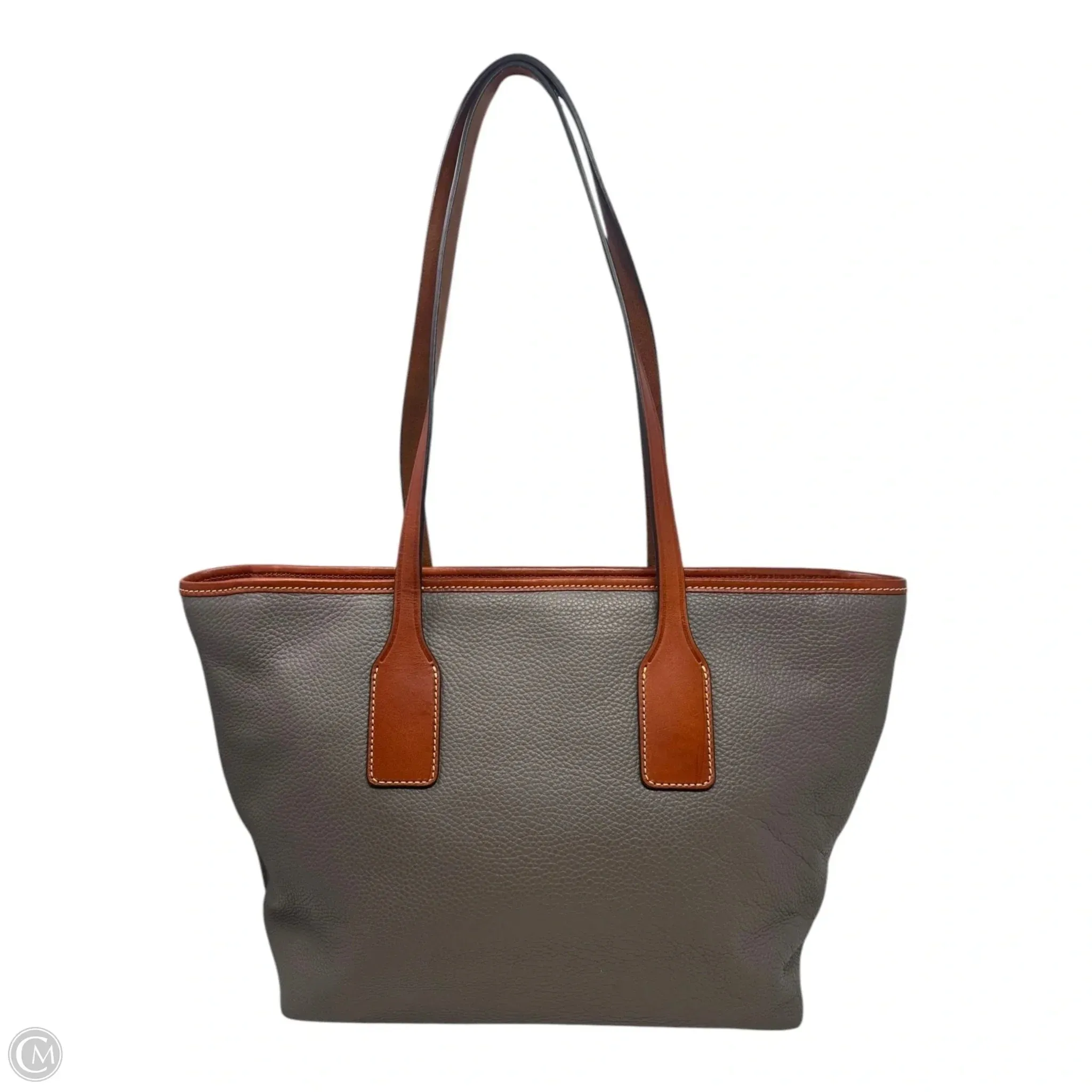 Pebble Grain Double Pocket Tote Handbag Designer By Dooney And Bourke, Size: Large