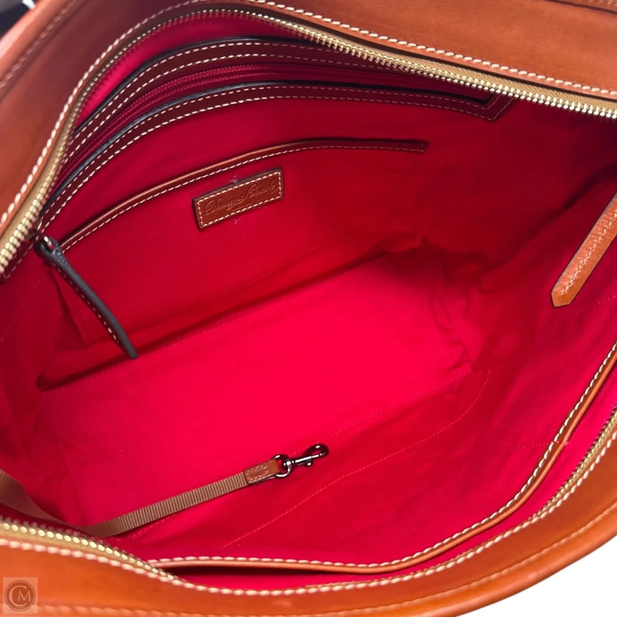 Pebble Grain Double Pocket Tote Handbag Designer By Dooney And Bourke, Size: Large