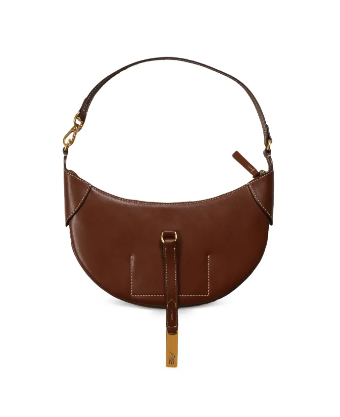 Polo Ralph Lauren brown Polo ID leather mini shoulder bag