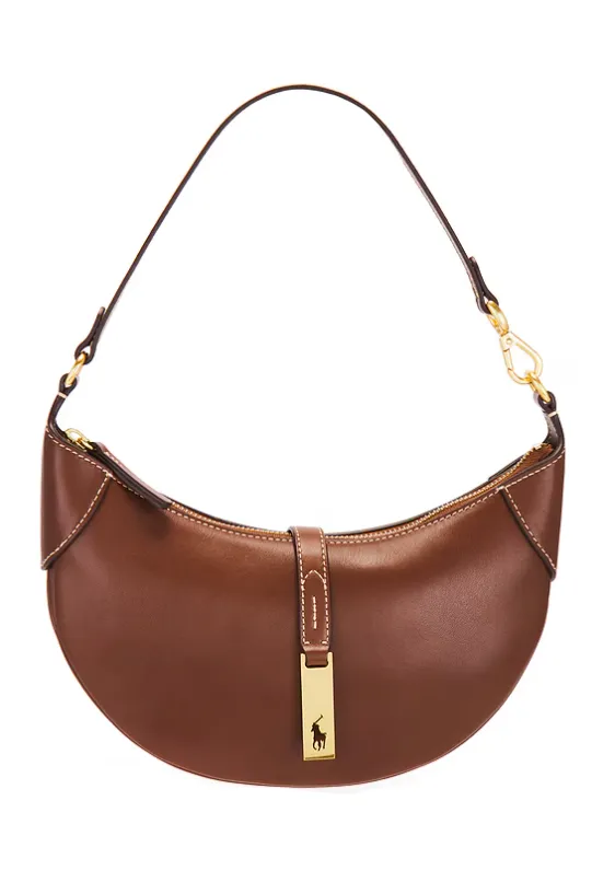 Polo Ralph Lauren brown Polo ID leather mini shoulder bag
