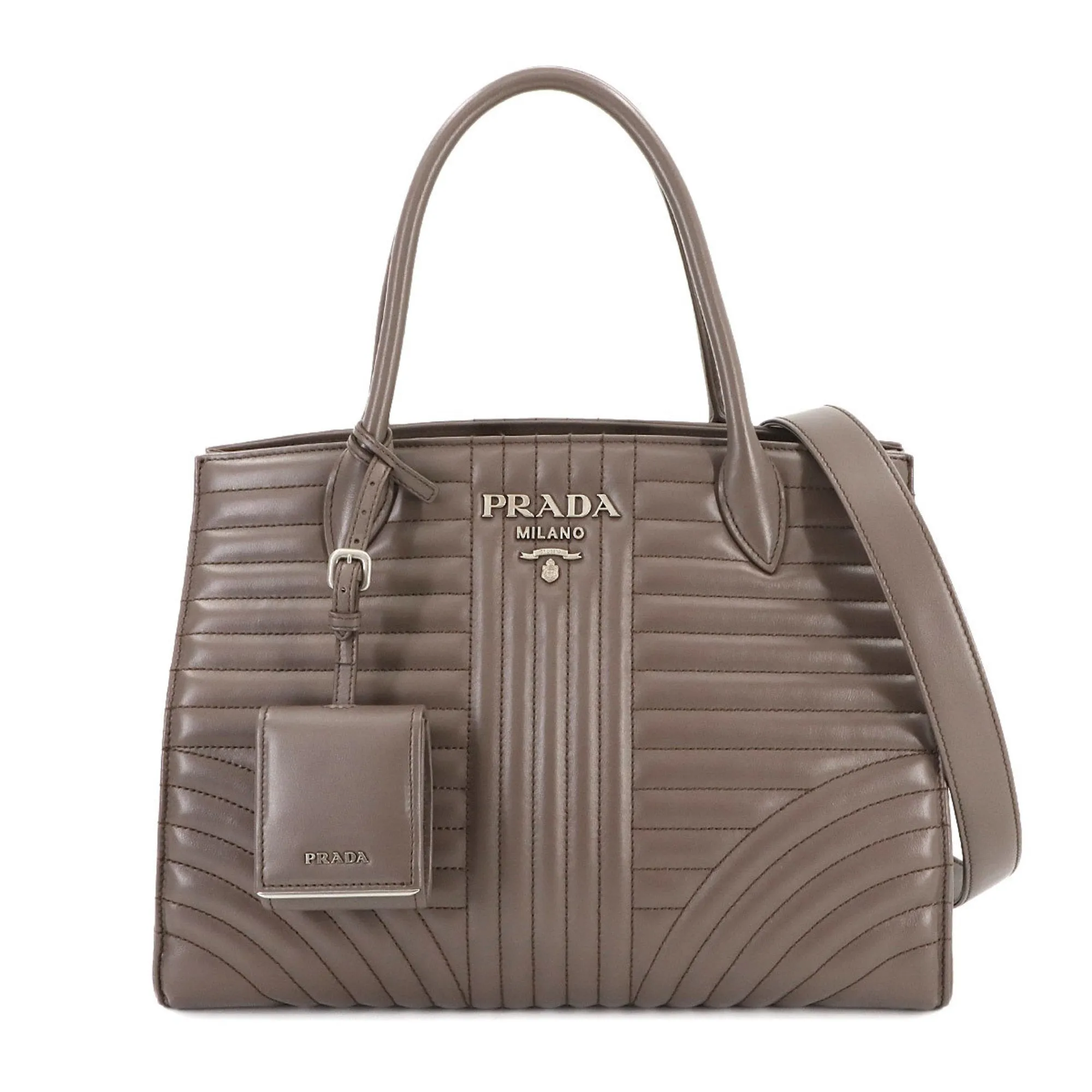 Prada Leather Handbag Shoulder Bag (Pre-Owned)