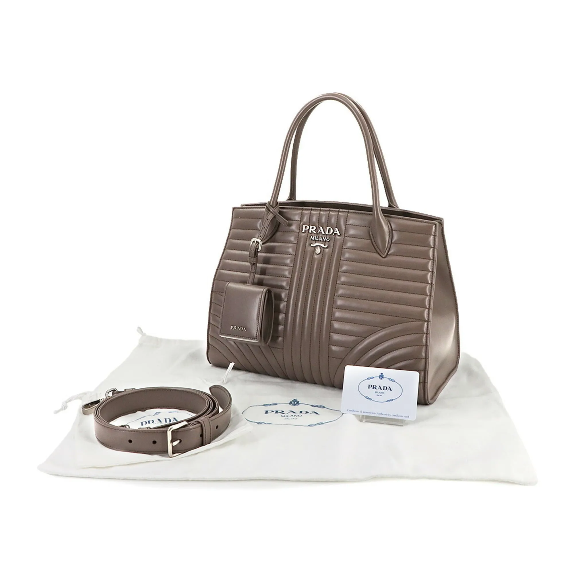 Prada Leather Handbag Shoulder Bag (Pre-Owned)