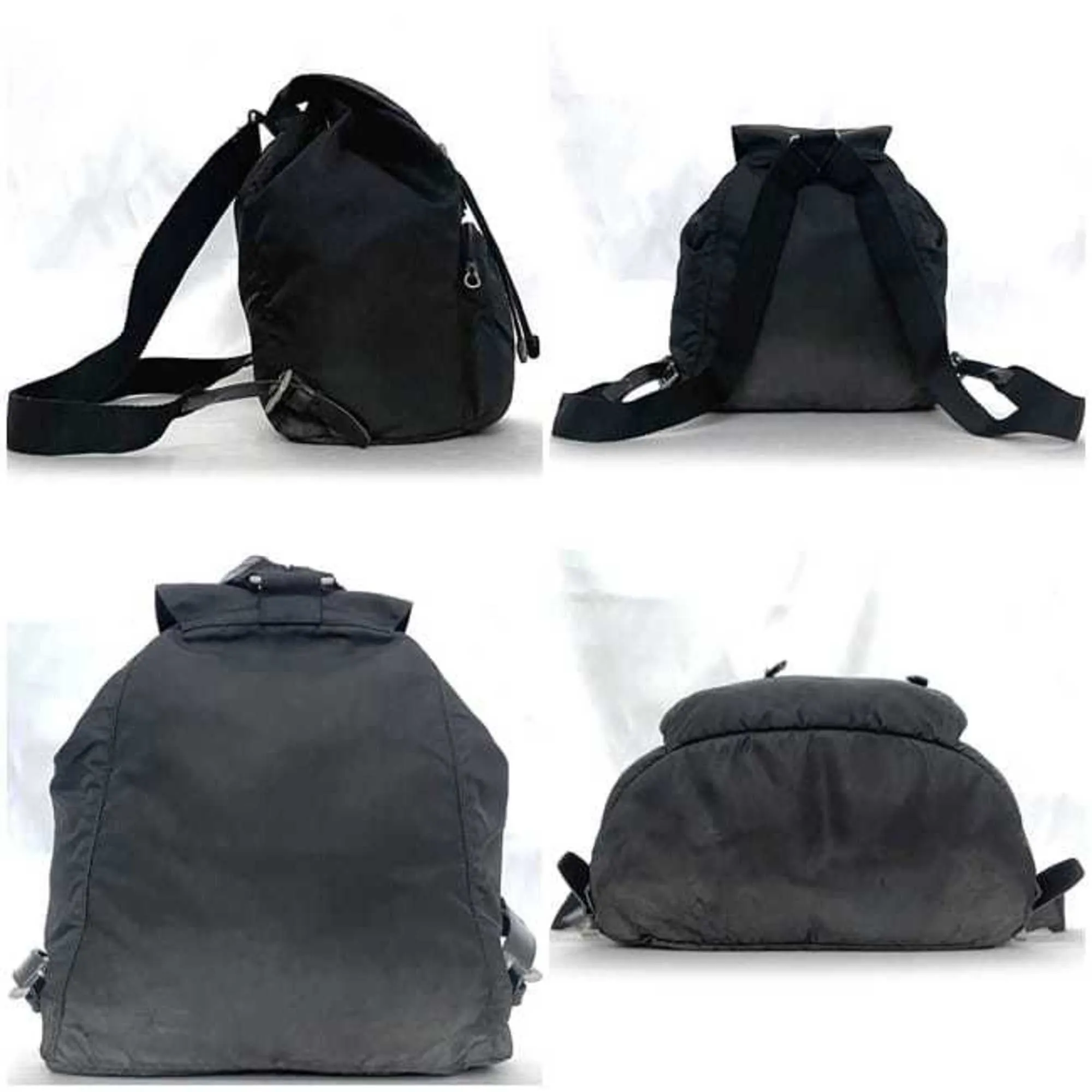 Prada  Nylon Leather Backpack (Pre-Owned)