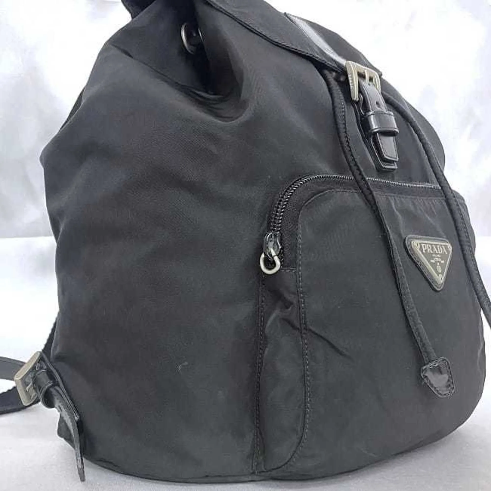 Prada  Nylon Leather Backpack (Pre-Owned)