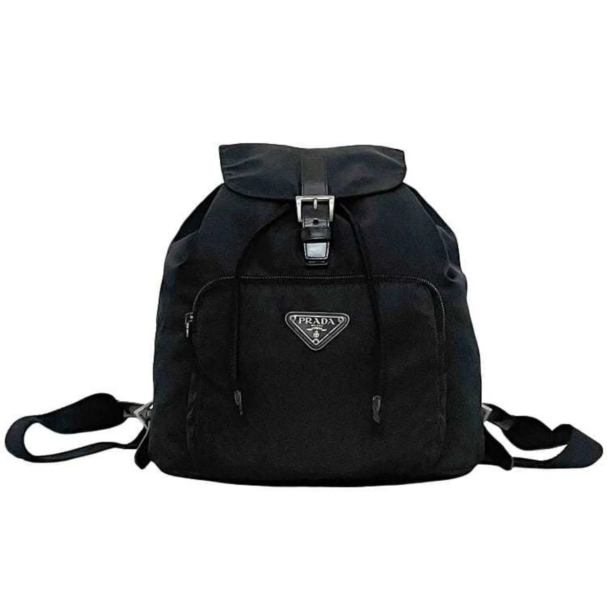 Prada  Nylon Leather Backpack (Pre-Owned)