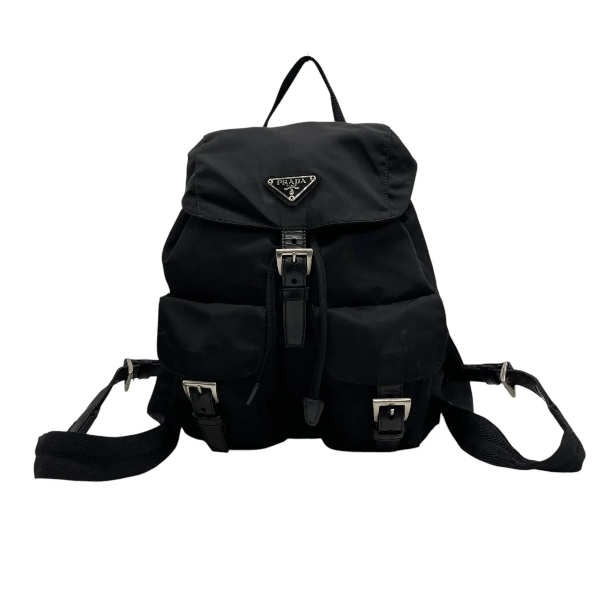 Prada Nylon Leather Backpack (Pre-Owned)