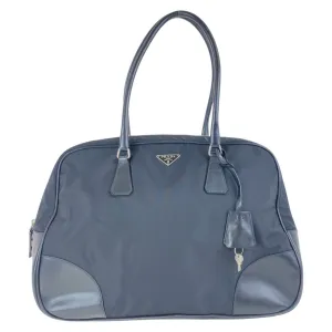 Prada Nylon Leather Handbag Shoulder Bag (Pre-Owned)