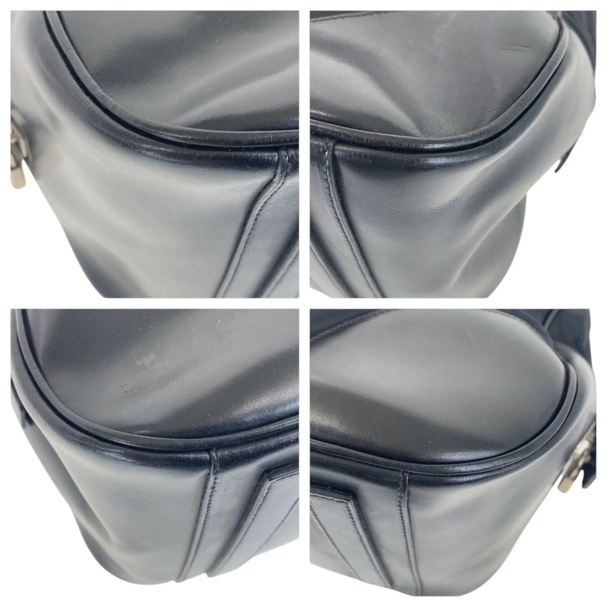 Prada Nylon Leather Handbag Shoulder Bag (Pre-Owned)